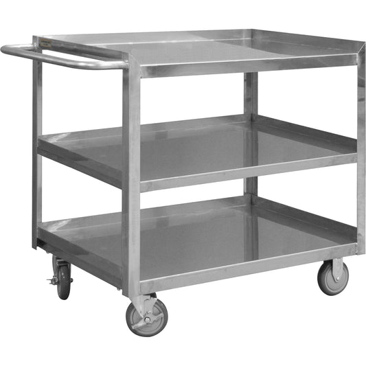 Industrial Grade Shelf Cart, 3 Tiers, 30-1/8" W x 35" H x 66" D, 1200 lbs. Capacity
