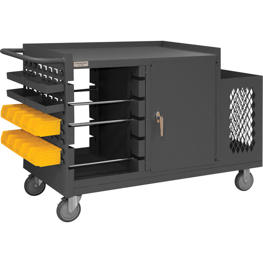 Mobile Wire Spool and Maintenance Cart, Steel, 5 Rod, 54-1/16" W x 35" H x 24" D, 1200 lbs. Capacity