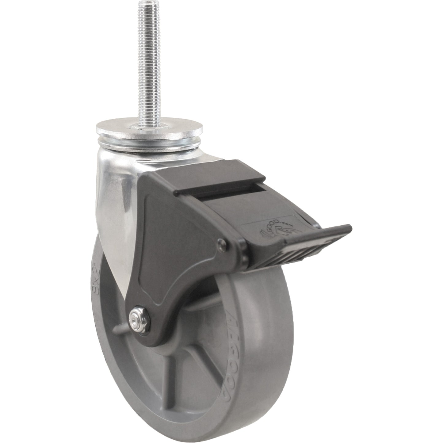 Emaxx™ Envirothane™ Caster, Swivel with Brake, 8" (203.2 mm) Dia., 1200 lbs. (544.3 kg.) Capacity
