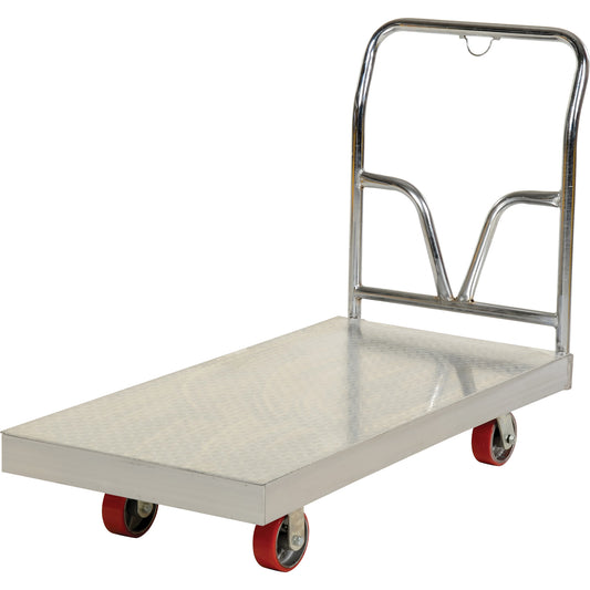 Aluminum Sheet Deck Platform Truck, 24" W x 48" L, 3600 lbs. Cap., Polyurethane Wheels