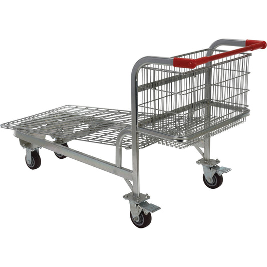Nestable Wire Cart, Steel, 28-3/4" x 37-1/16" x 59-5/8", 275 lbs. Capacity