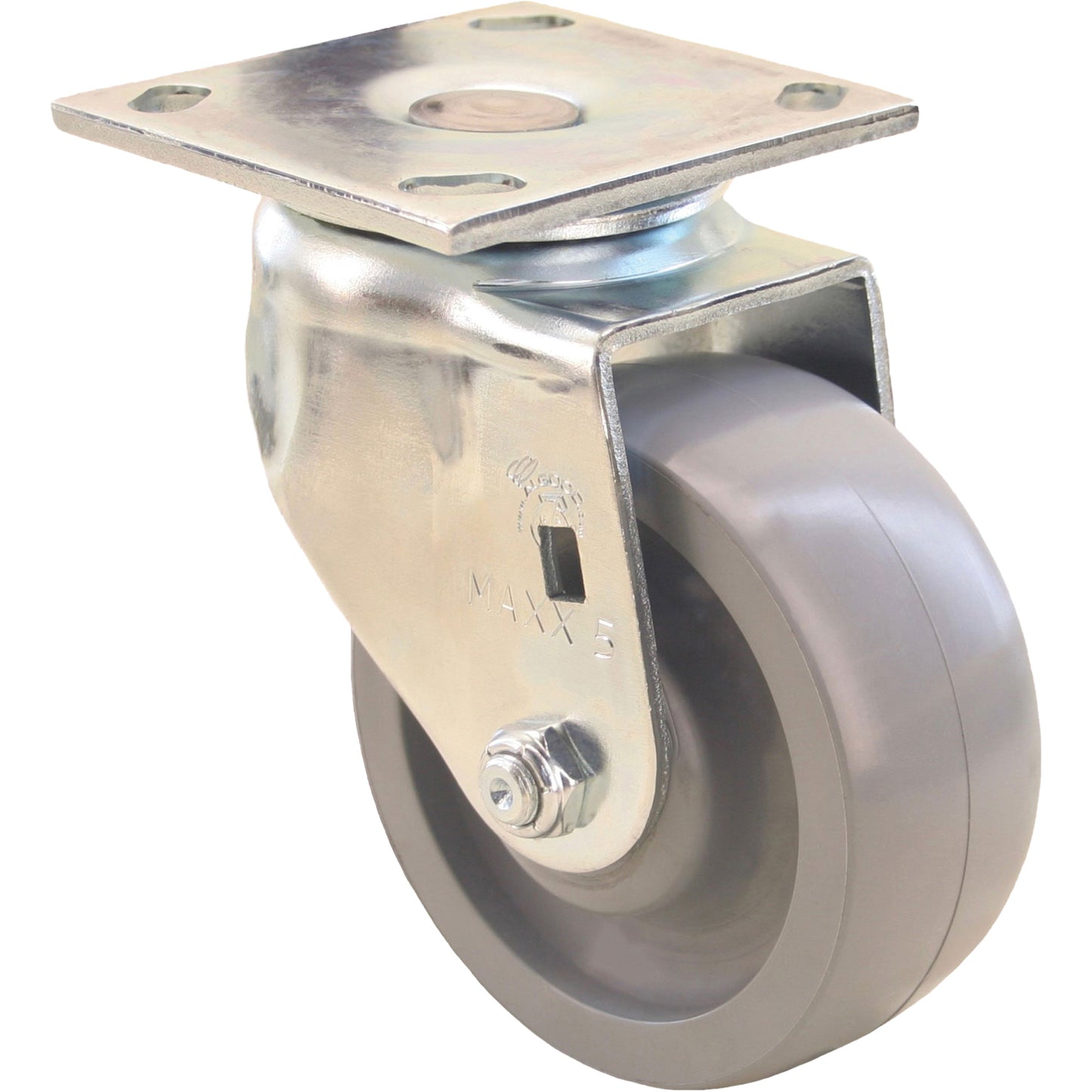 Max9™ Caster, Swivel, 5" (127 mm), Envirothane™ Grey-WOW, 1000 lbs. (453.6 kg.)