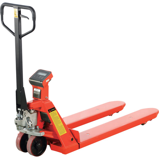 Eco Weigh-Scale Pallet Truck with Thermal Printer, 48" L x 27" W, 4400 lbs. Cap.