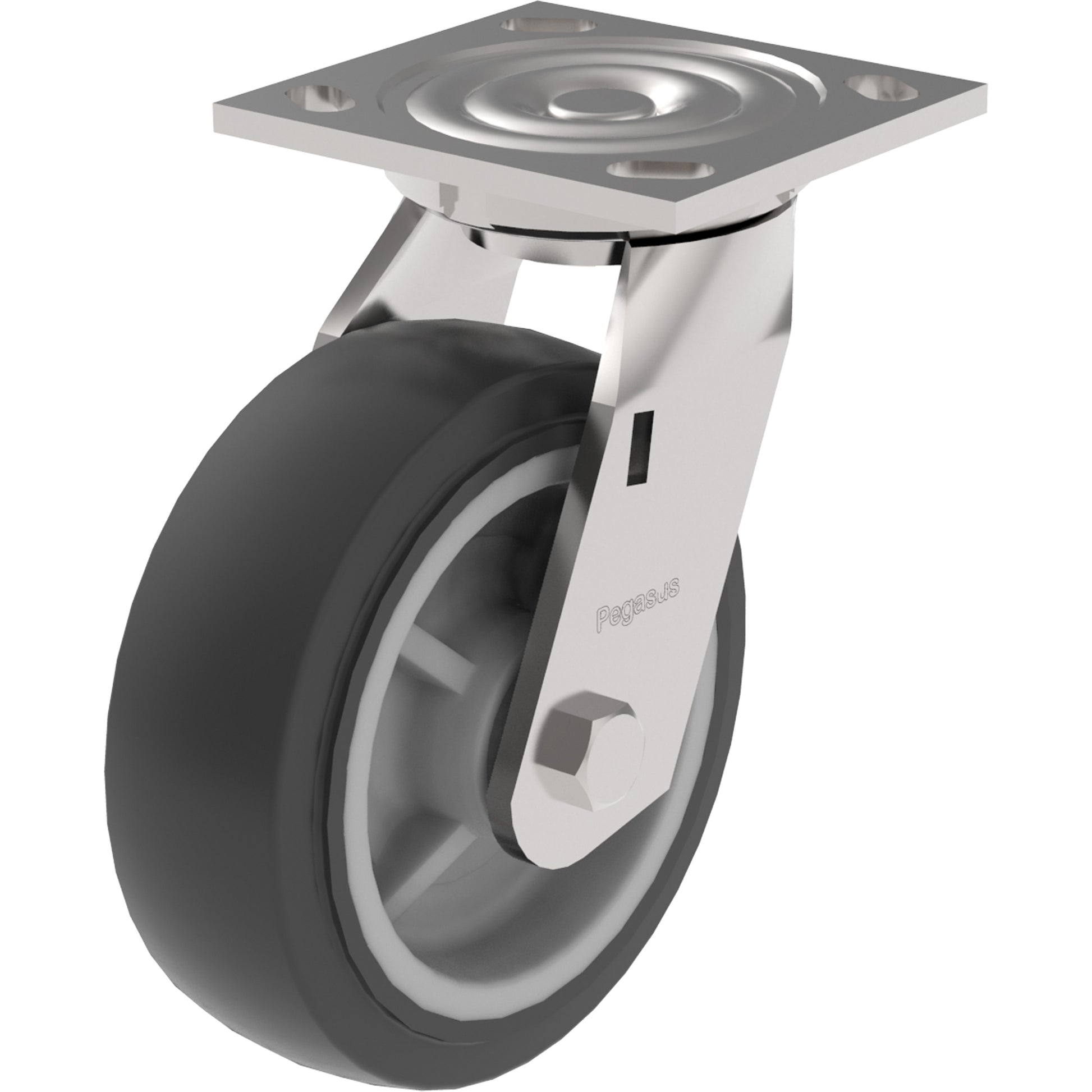 21 Series Medium-Duty Caster, Rigid, 5" (127 mm), Polypropylene, 650 lbs. (294 kg.)