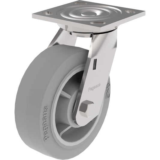 21 Series Medium-Duty Caster, Swivel, 6" (152.4 mm), Urethane, 900 lbs. (408 kg.)