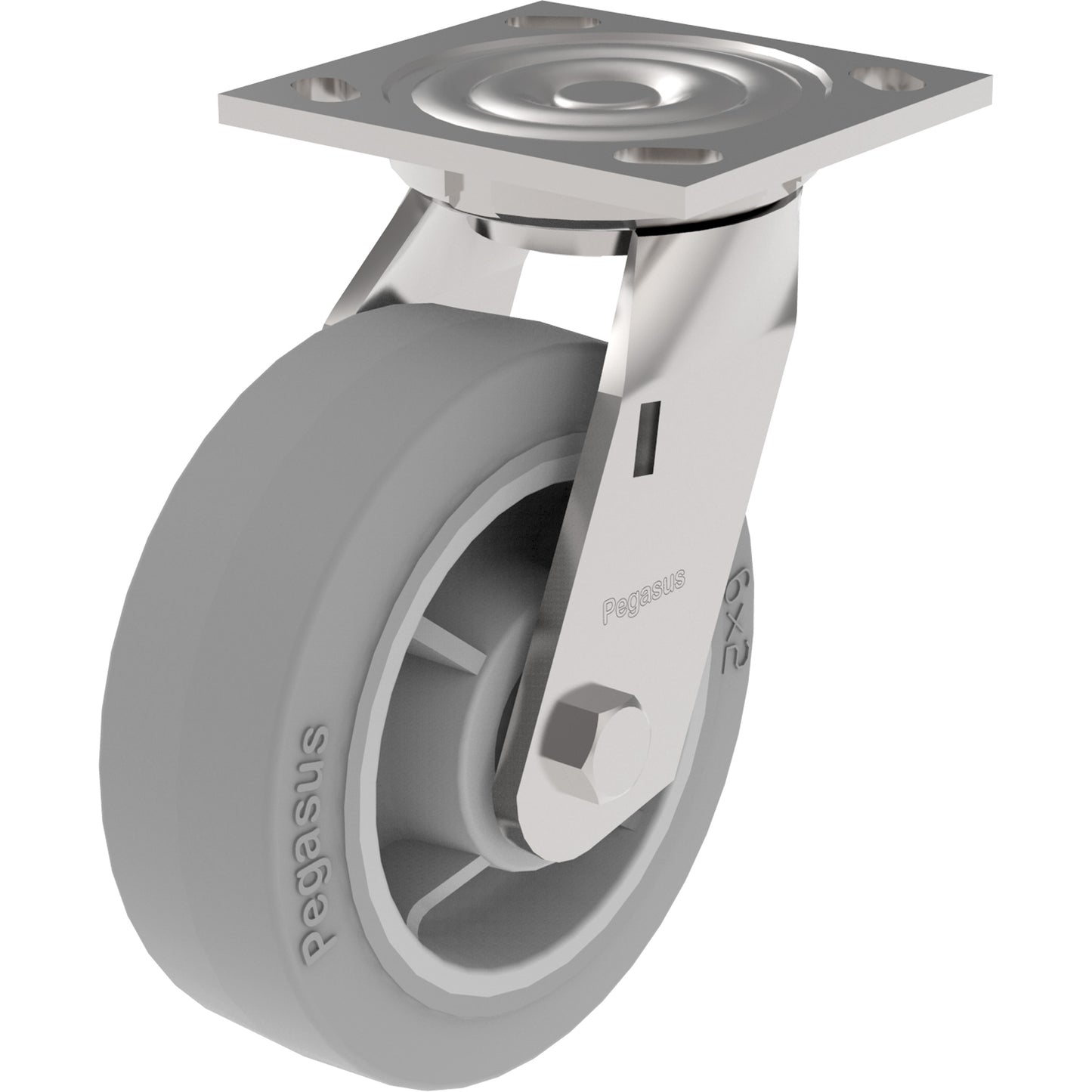 21 Series Medium-Duty Caster, Rigid, 6" (152.4 mm), Urethane, 900 lbs. (408 kg.)
