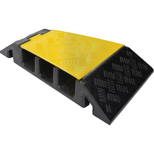 Powerhouse™ Heavy-Duty Left Turn Cable Protector, 3 Channels, 12" L x 19.75" W x 3" H