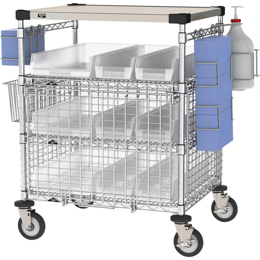 PPE Check-In Station, Stainless Steel, 43" x 40" x 24", 900 lbs. Capacity