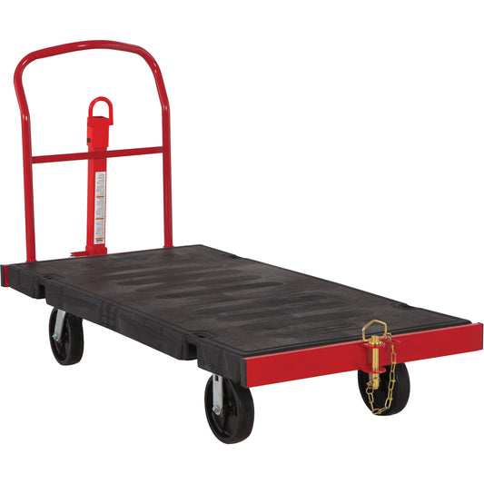 Towable Platform Cart, 64-1/4" L x 30-1/2" W, 2500 lbs. Cap., Polyolefin Wheels