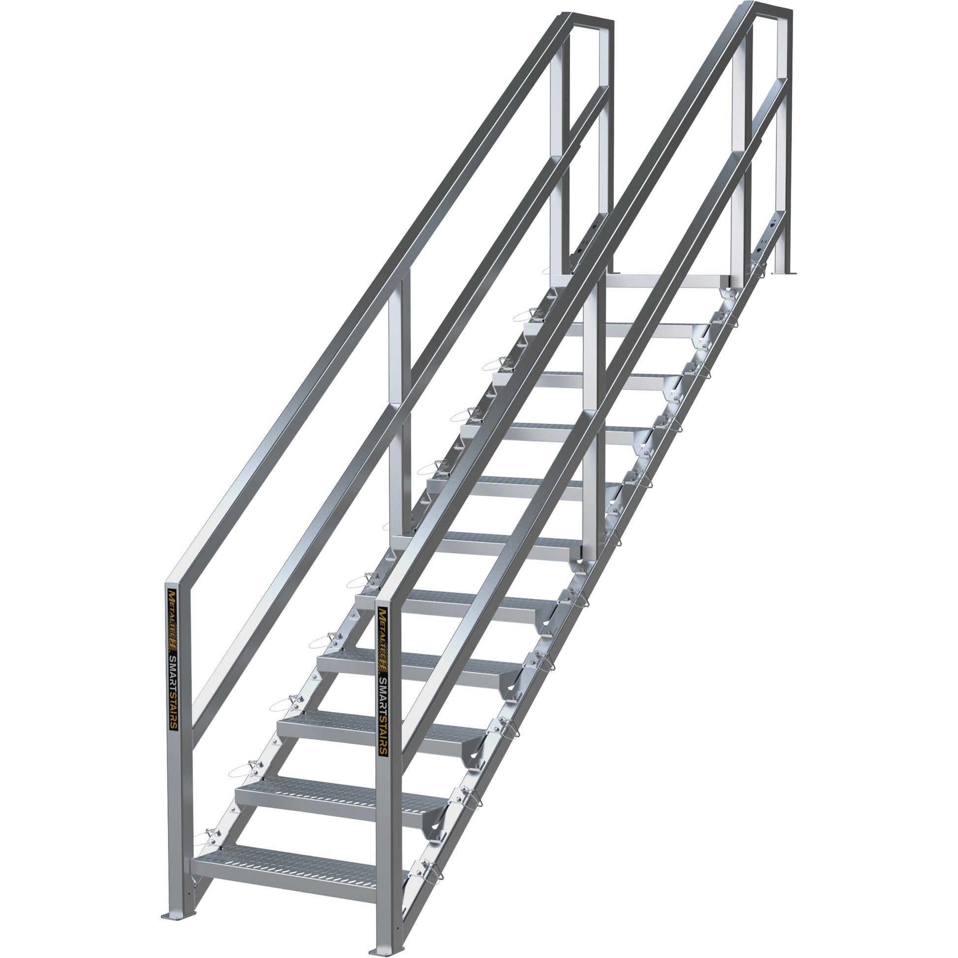 SmartStairs™ 11-16 Steps Modular Construction Stair System, 120" H