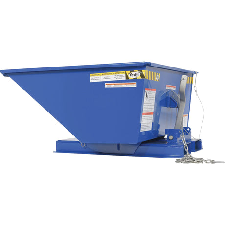 Low Profile D-Style Self Dumping Hopper, Steel, 1/4 cu.yd., Blue