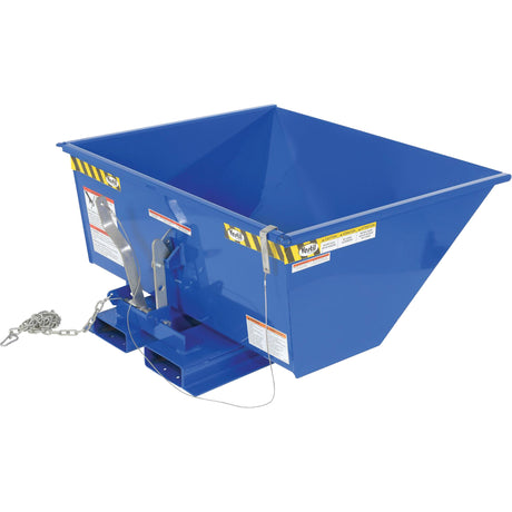 Low Profile D-Style Self Dumping Hopper, Steel, 1/2 cu.yd., Blue