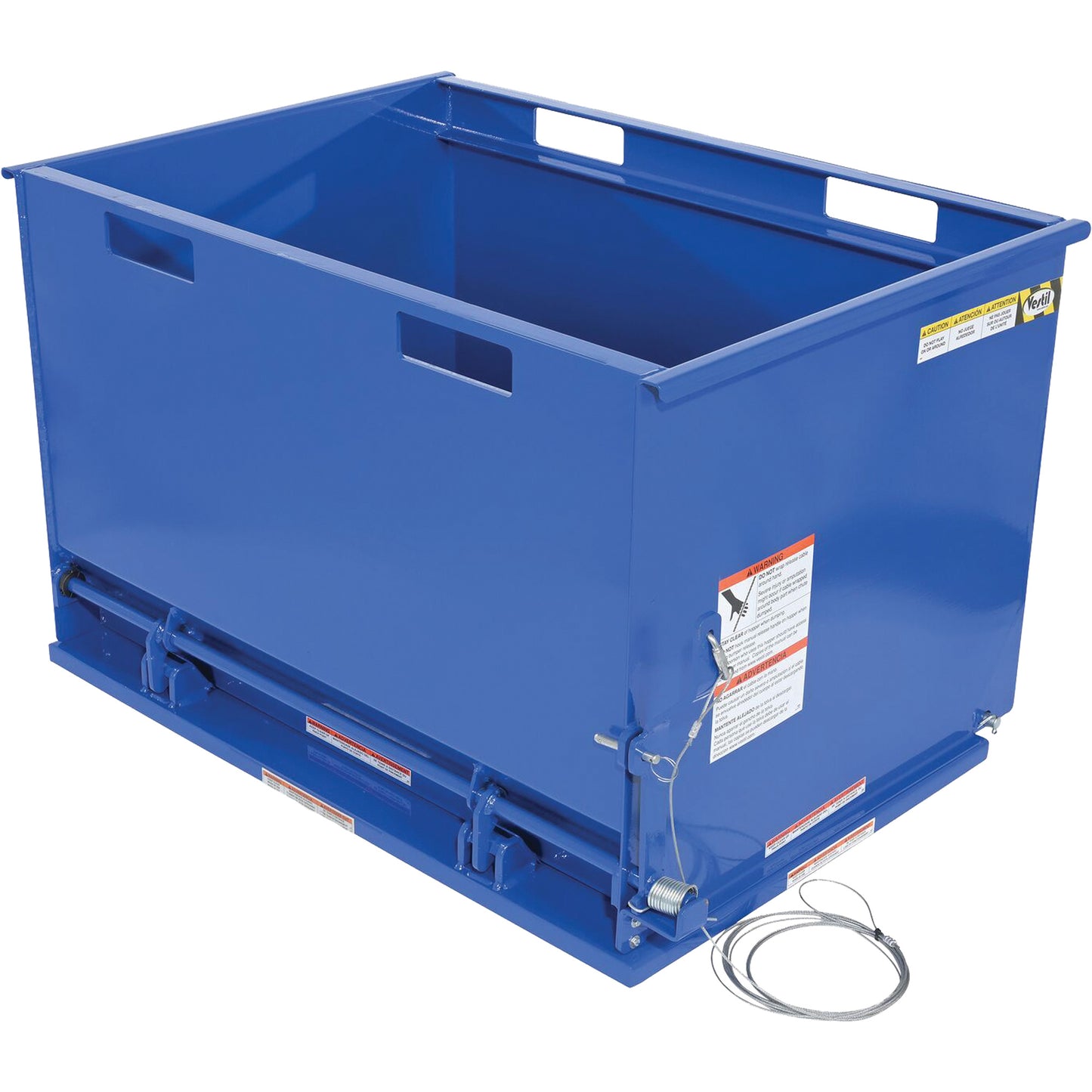 Drop Bottom Hopper, Steel, 1 cu.yd., Blue