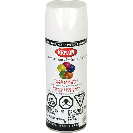 Acryli-Quik™ Acrylic Lacquer, White, Semi-Gloss, 12 oz., Aerosol Can
