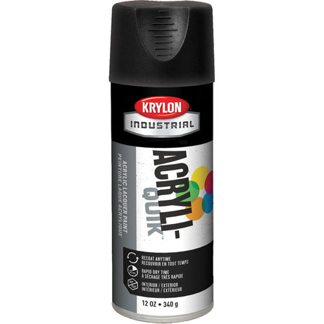 Acryli-Quik™ Acrylic Lacquer, Black, Ultra-Flat, 12 oz., Aerosol Can