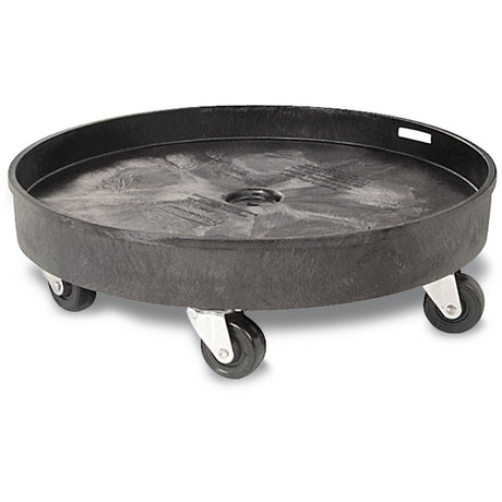 Waste Container Dolly, Polyethylene, Black