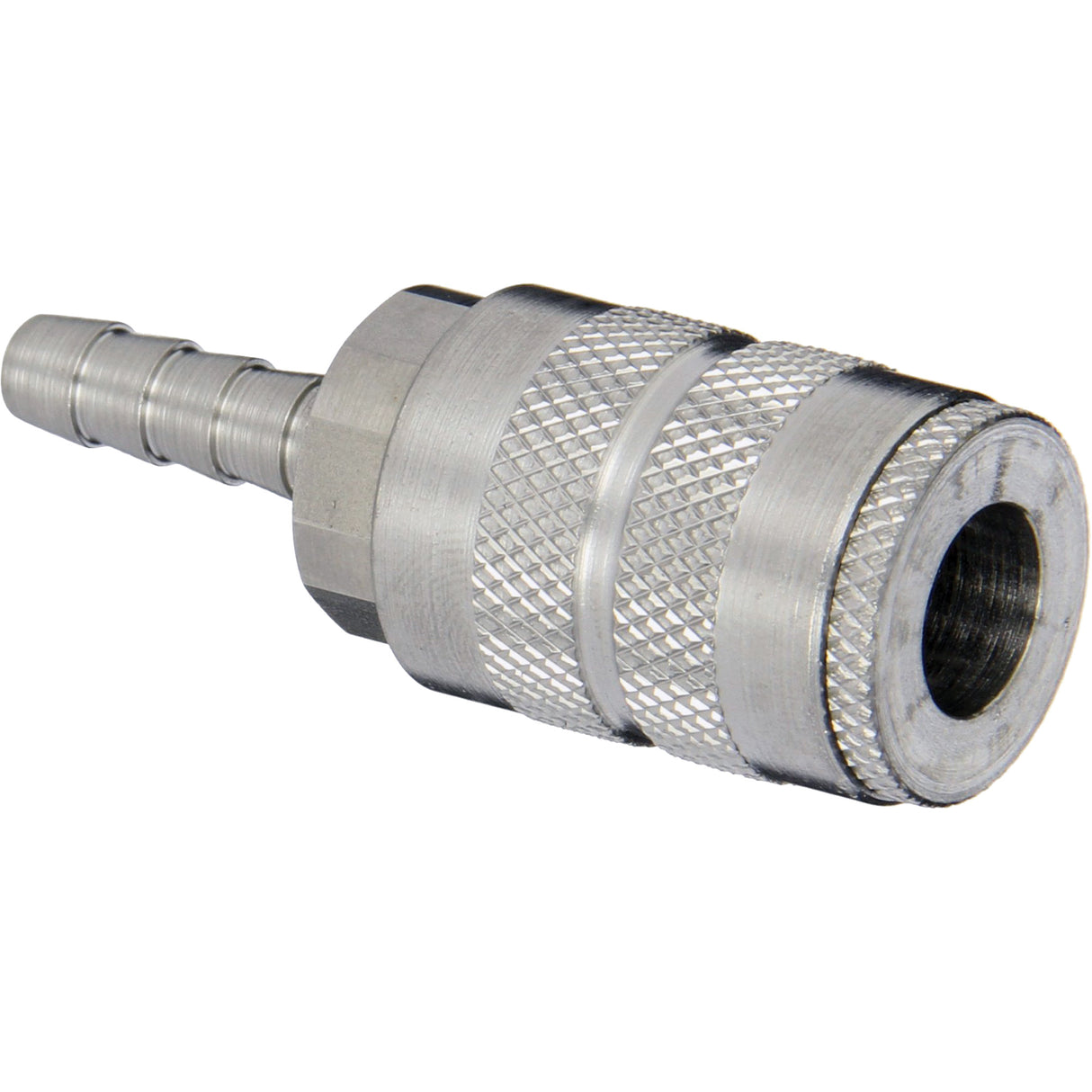 Pneumatic Manual Standard Hose Barb Coupler, Steel, Type F, 1/4", 500 psi