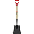 Square Point Shovel, Wood, Tempered Steel Blade, D-Grip Handle, 43-1/2" Long