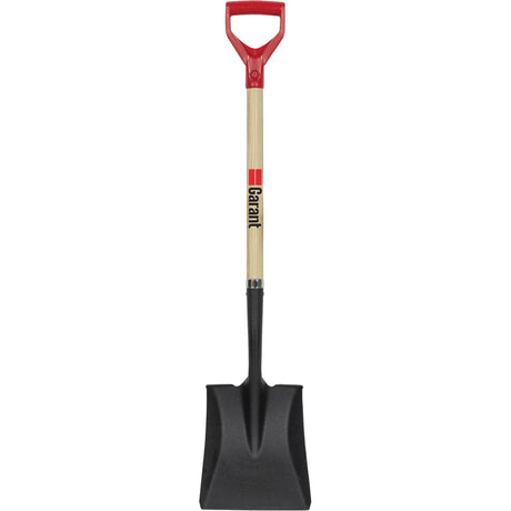 Square Point Shovel, Wood, Tempered Steel Blade, D-Grip Handle, 43-1/2" Long