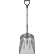 #8 Grain Scoop Shovel, Wood, Aluminum Blade, D-Grip Handle, 29" Length