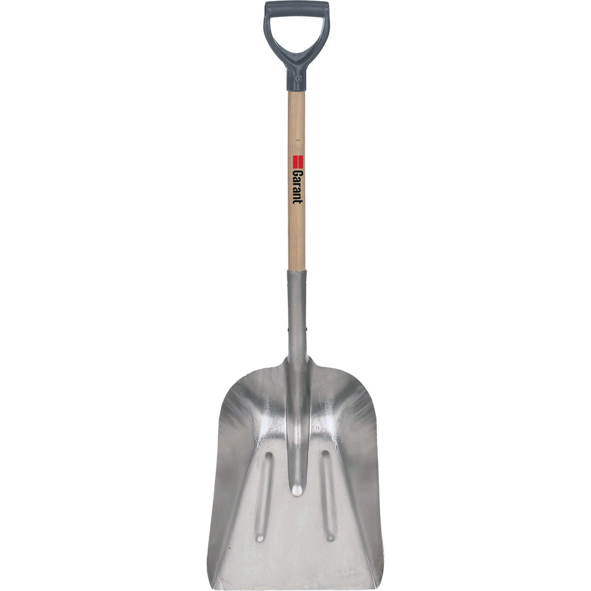 #8 Grain Scoop Shovel, Wood, Aluminum Blade, D-Grip Handle, 29" Length
