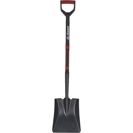 Square Point Shovel, Tempered Steel Blade, D-Grip Handle, 31" Long