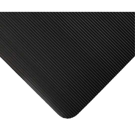 Wearwell Standard Mat No.381, Ergonomic, 3' x 105' x 1/8", Black