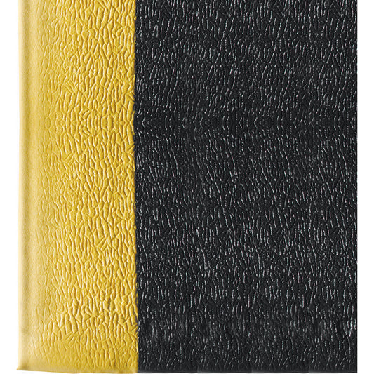 Wearwell Ultra-Tred ArmorCote Mats No. 440, Textured, 2' x 3' x 3/8", Black/Yellow, Polyurethane/PVC Sponge
