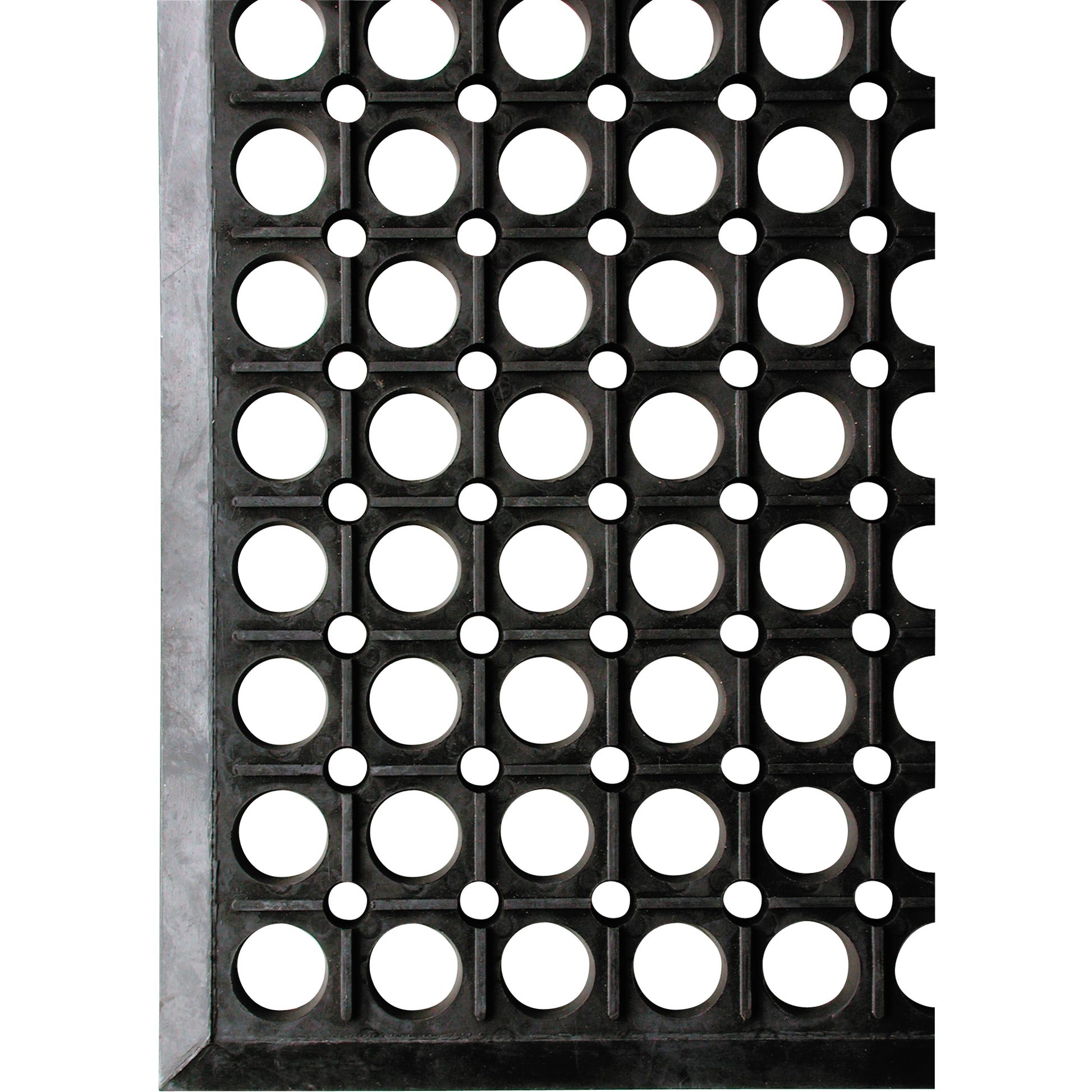 Wearwell Workrite No. 474 Mats, Slotted, 3' x 5' x 1/2", Black, Natural Rubber