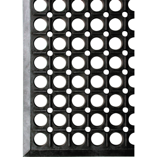 Wearwell Workrite No. 474 Mats, Slotted, 3' x 5' x 1/2", Black, Natural Rubber