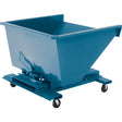 Self-Dumping Hopper, Steel, 1 cu.yd., Blue