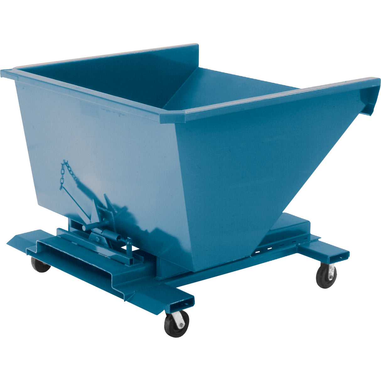 Self-Dumping Hopper, Steel, 1/2 cu.yd., Blue