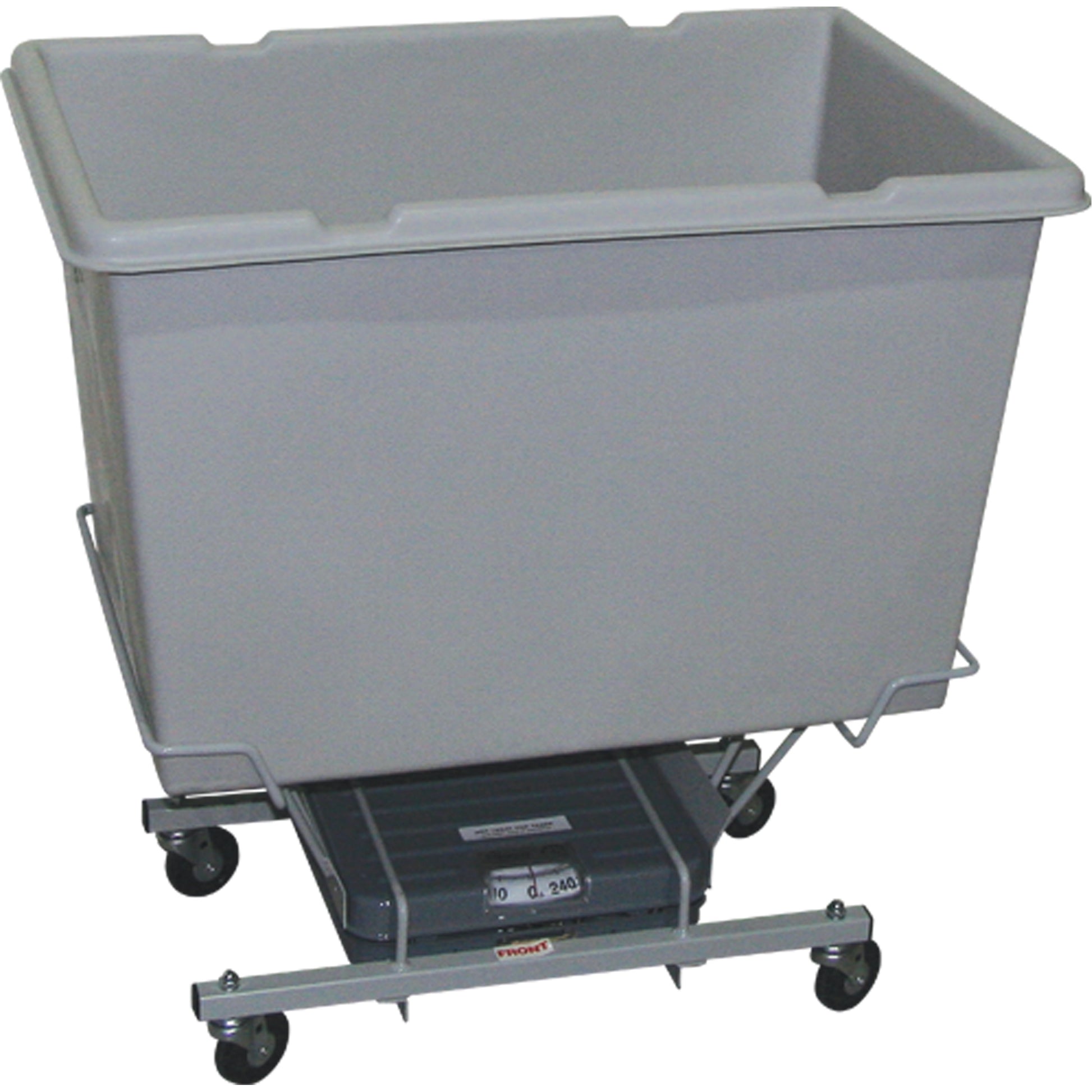 Scale Carts, Polyethylene, 33" L x 23" W x 33" H, 7 cu. ft. Volume, 250 lbs. Capacity