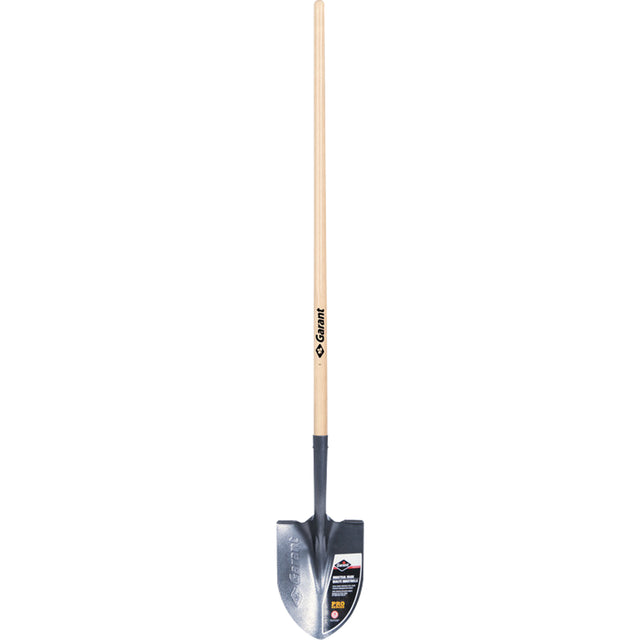Pro™ Round Point Shovel, Tempered Steel Blade, Wood, Straight Handle