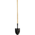 Round Point Shovel, Tempered Steel Blade, Wood, Straight Handle