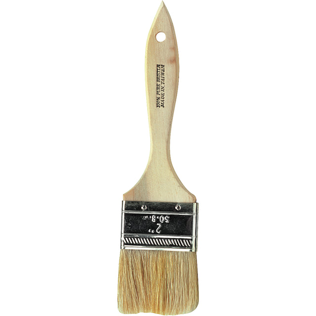 Chip/Resin Oil Paint Brush, White China, Wood Handle, 1" Width
