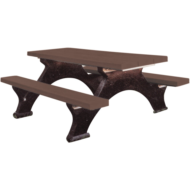 Recycled Plastic Picnic Tables, 8' L x 62-1/4" W, Brown