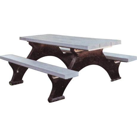 Recycled Plastic Picnic Tables, 8' L x 62-1/4" W, Grey