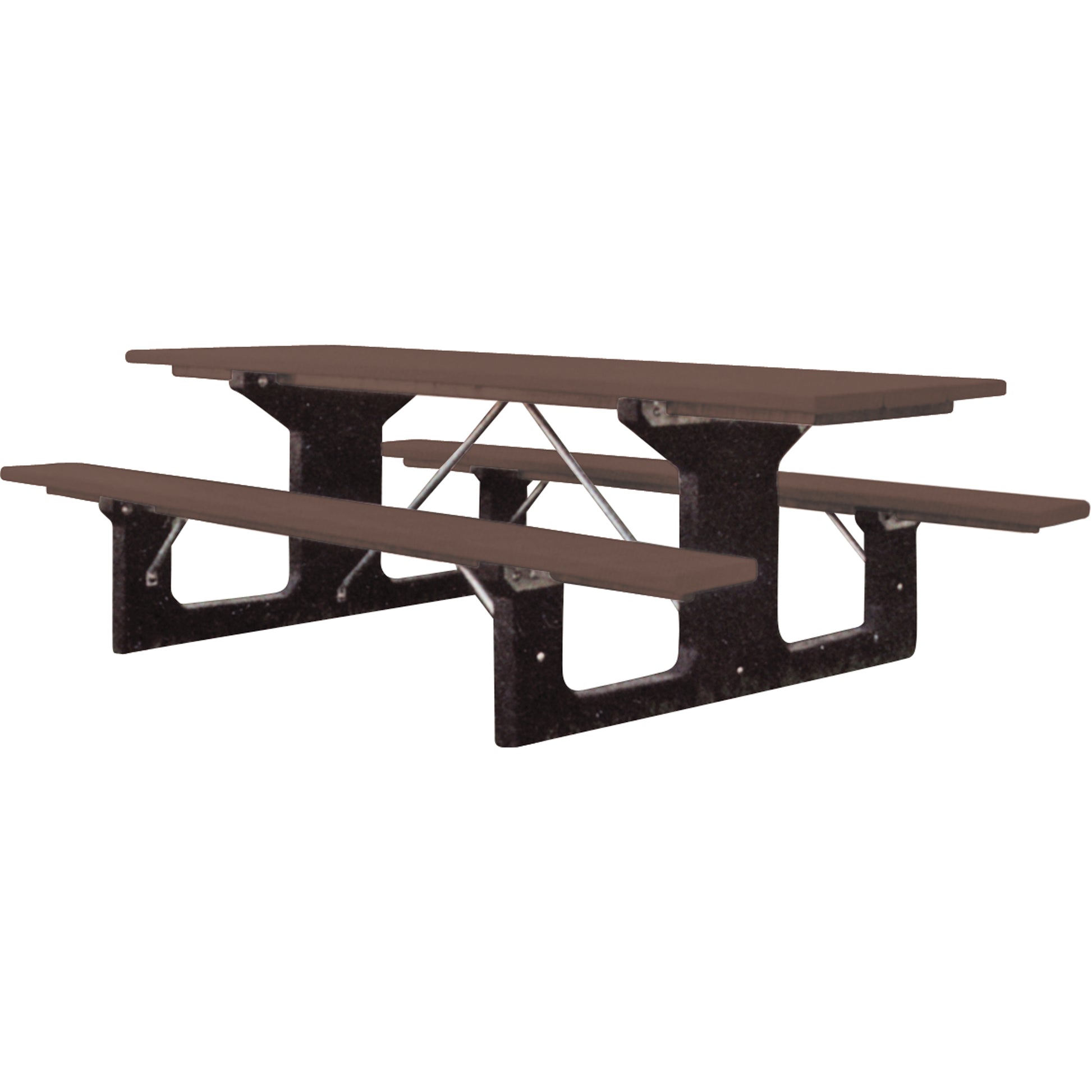 Recycled Plastic Picnic Tables, 6' L x 61-1/2" W, Brown