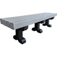 Park Bench, Recycled Plastic, 72" L x 17" W x 17" H, Grey