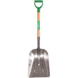 Scoop Shovel, Wood, Aluminum Blade, D-Grip Handle, 29" Length