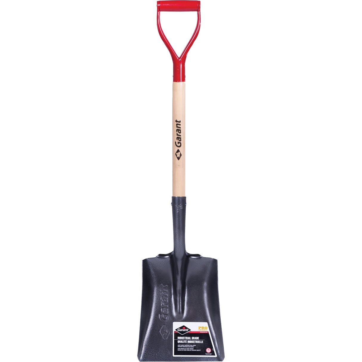 Pro™ Square Point Shovel, Wood, Tempered Steel Blade, D-Grip Handle, 27-3/4" Long