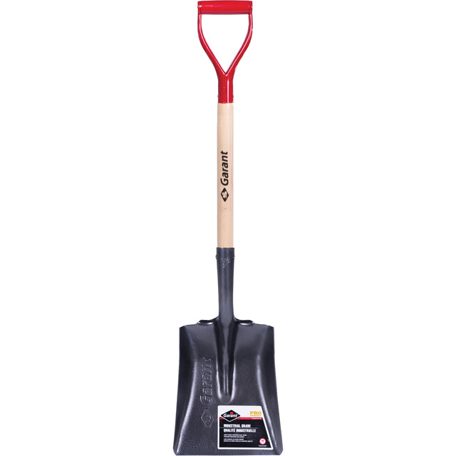 Pro™ Square Point Shovel, Wood, Tempered Steel Blade, D-Grip Handle, 27-3/4" Long