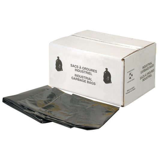 Heavy-Duty Garbage Bags, 4X Strong, 35" W x 50" L, 6 mils, Black