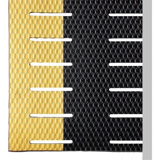 Wearwell Kushion Walk No. 475 Mats, Slotted, 3' x 60' x 3/8", Black/Yellow, PVC