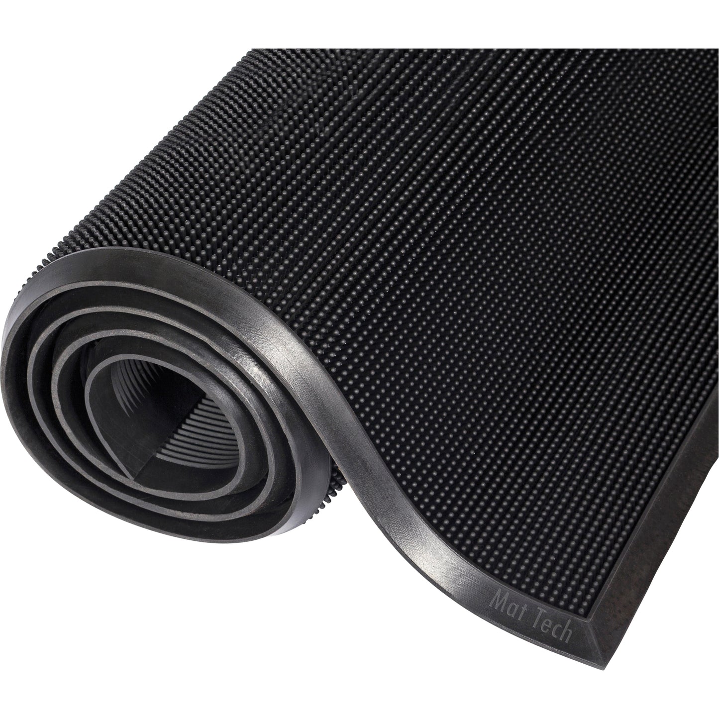 Mat Tech Mat-A-Dor™ Mat, Rubber, Scraper Type, Finger Tip Style Pattern, 2-2/3' x 3-1/4', Black