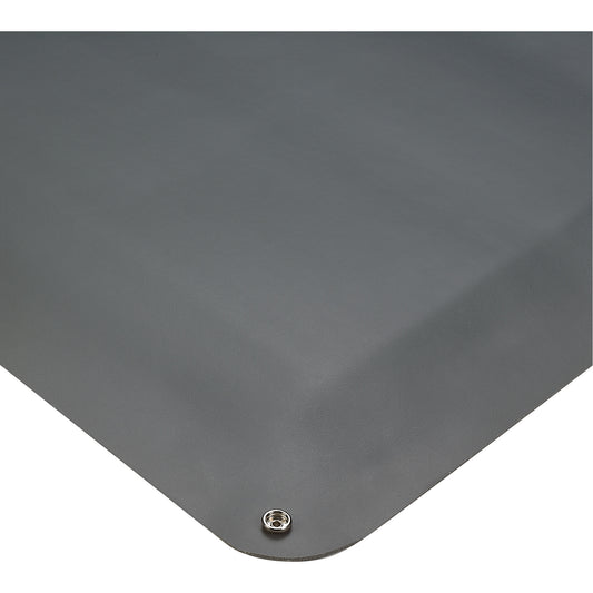 Wearwell Static Dissipative Anti-Fatigue No.791 Matting, 2' W x 3' L x 1/2" T, PVC, Smooth, Grey