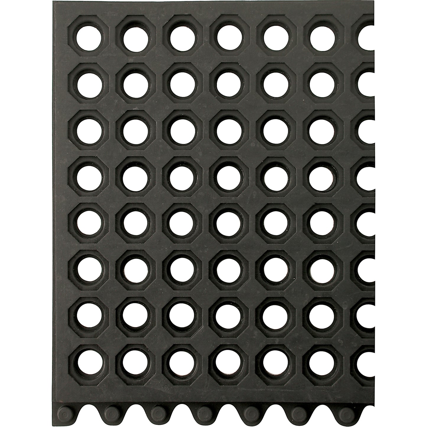 Wearwell 24/Seven® Matting, Rubber, 3' W x 3' L, 5/8" Thick, Black