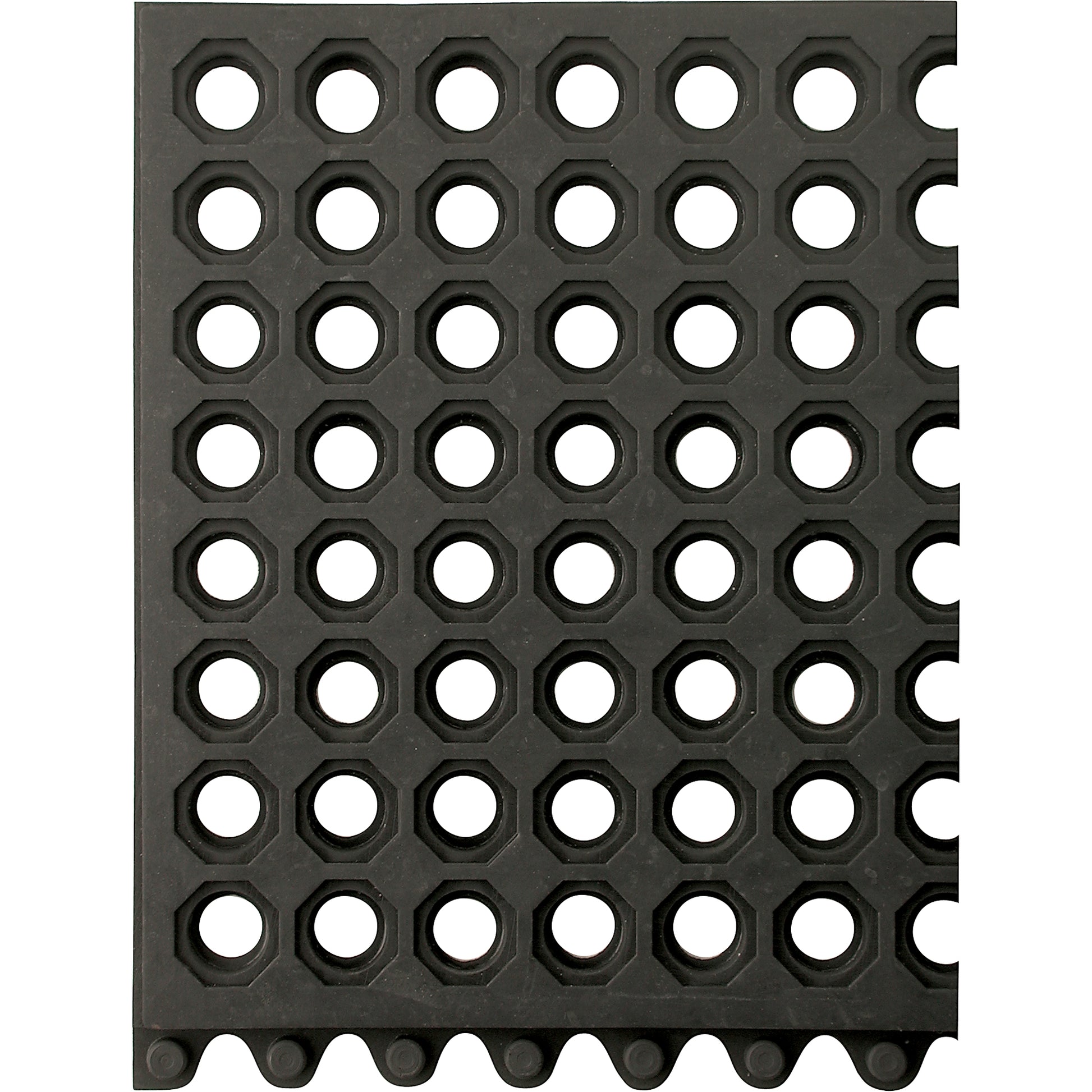 Wearwell 24/Seven® Matting, Rubber, 3' W x 3' L, 5/8" Thick, Black