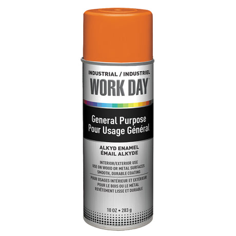 Industrial Enamel Paint, Orange, Gloss, 10 oz., Aerosol Can